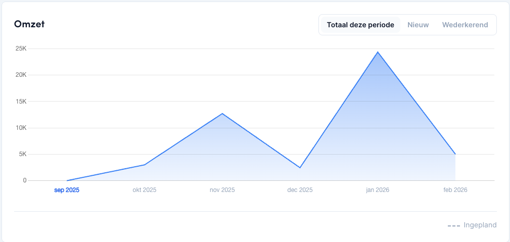 Omzetgroei SaaS-bedrijf: van €8K naar €25K recordmaand